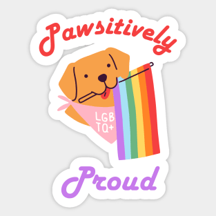 Pawsitively Proud, LGBTQ Flag Sticker